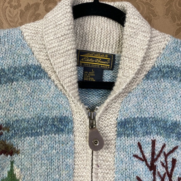 Vintage 90s Y2K Novelty Sleeveless Sweater Sweater Vest. Dog Skiing Cabin Geese - Picture 5 of 14